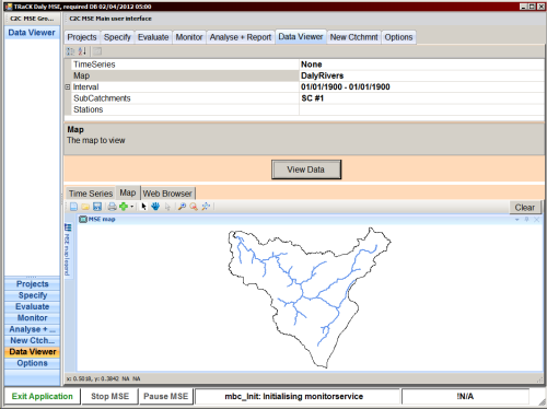 The MSE Data Viewer showing the Daly River